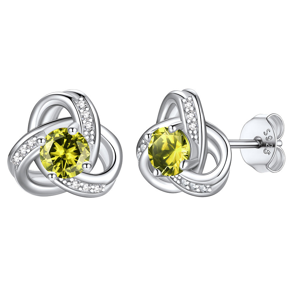 Love knot August Birthstone Earrings