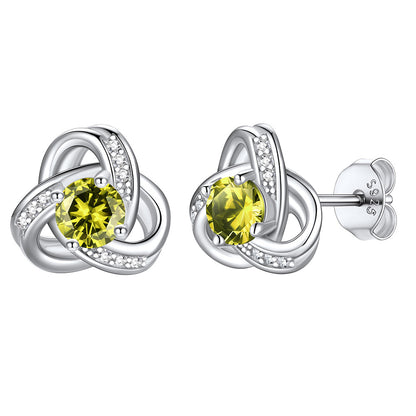 Love knot August Birthstone Earrings