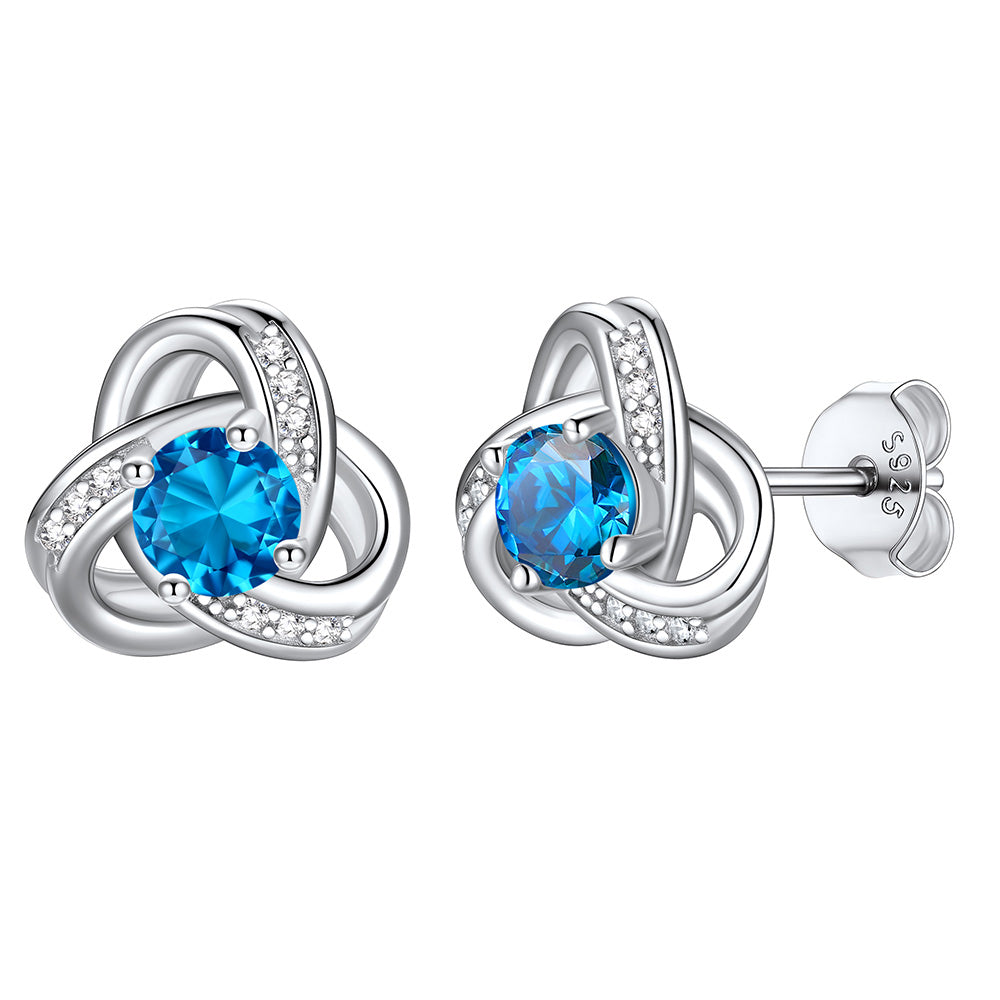 Love knot December Birthstone Earrings