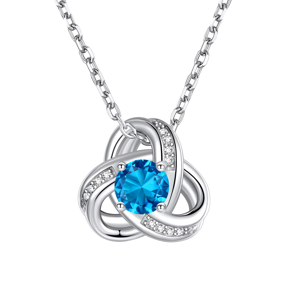 Love knot December Birthstone Necklace