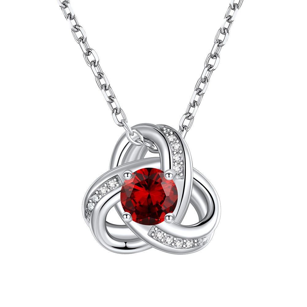 Love knot January Birthstone Necklace