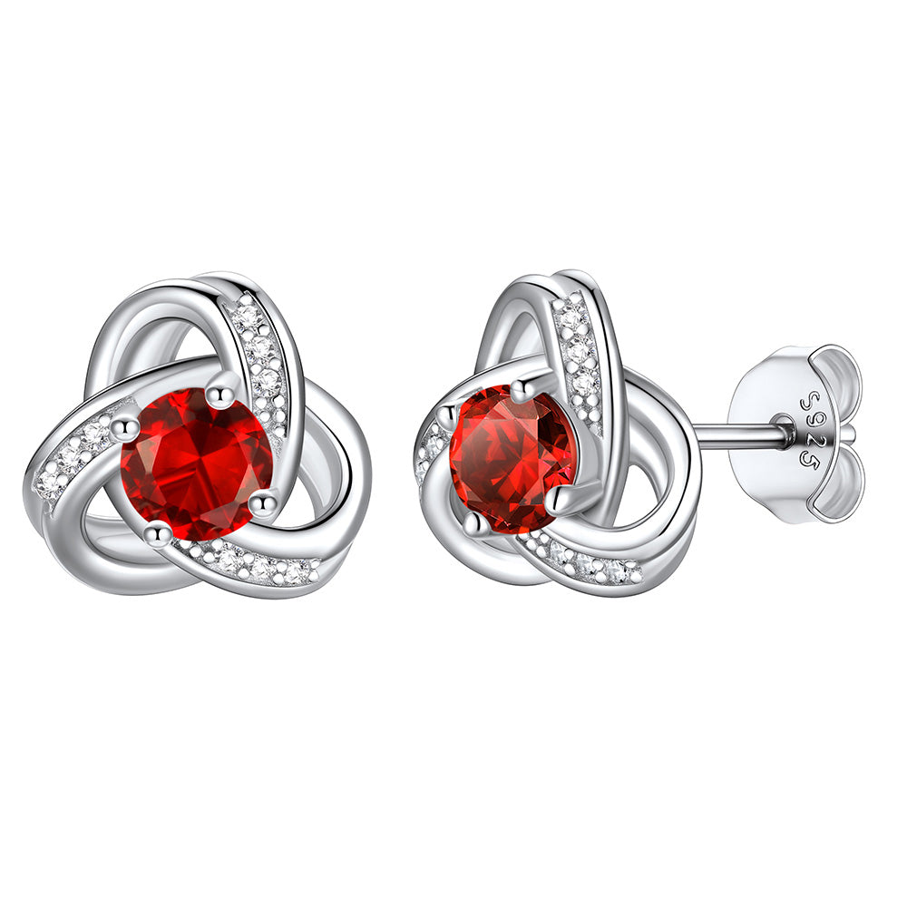 Love knot July Birthstone Earrings