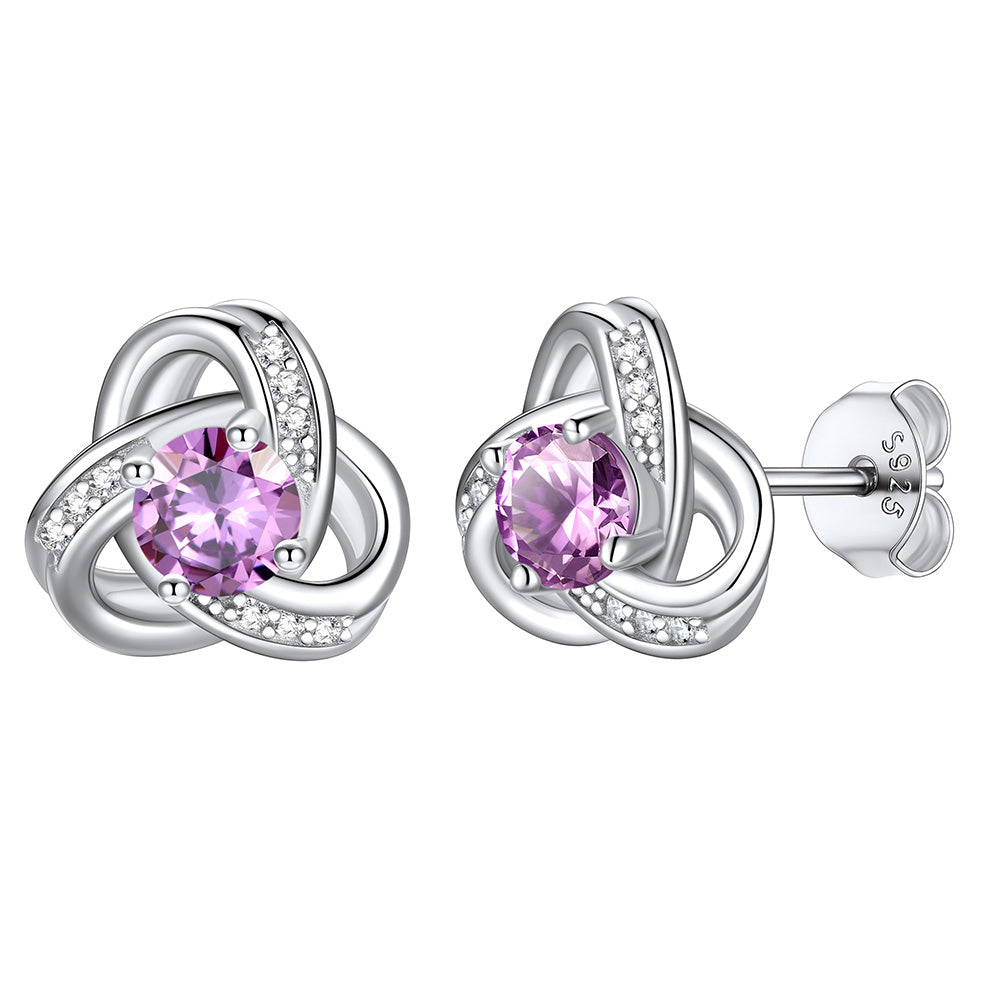 Love knot June Birthstone Earrings