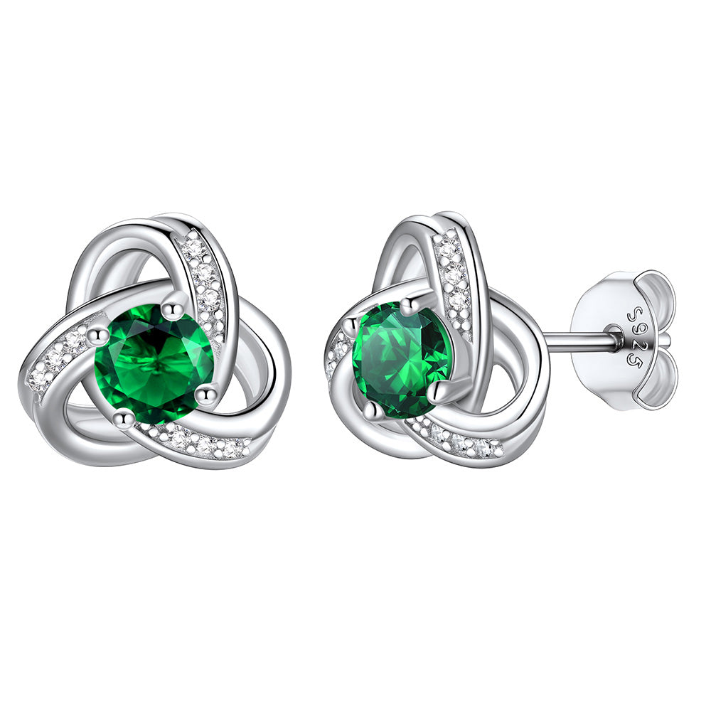 Love knot May Birthstone Earrings