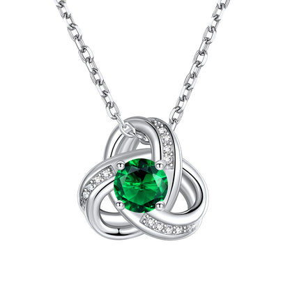 Love knot May Birthstone Necklace