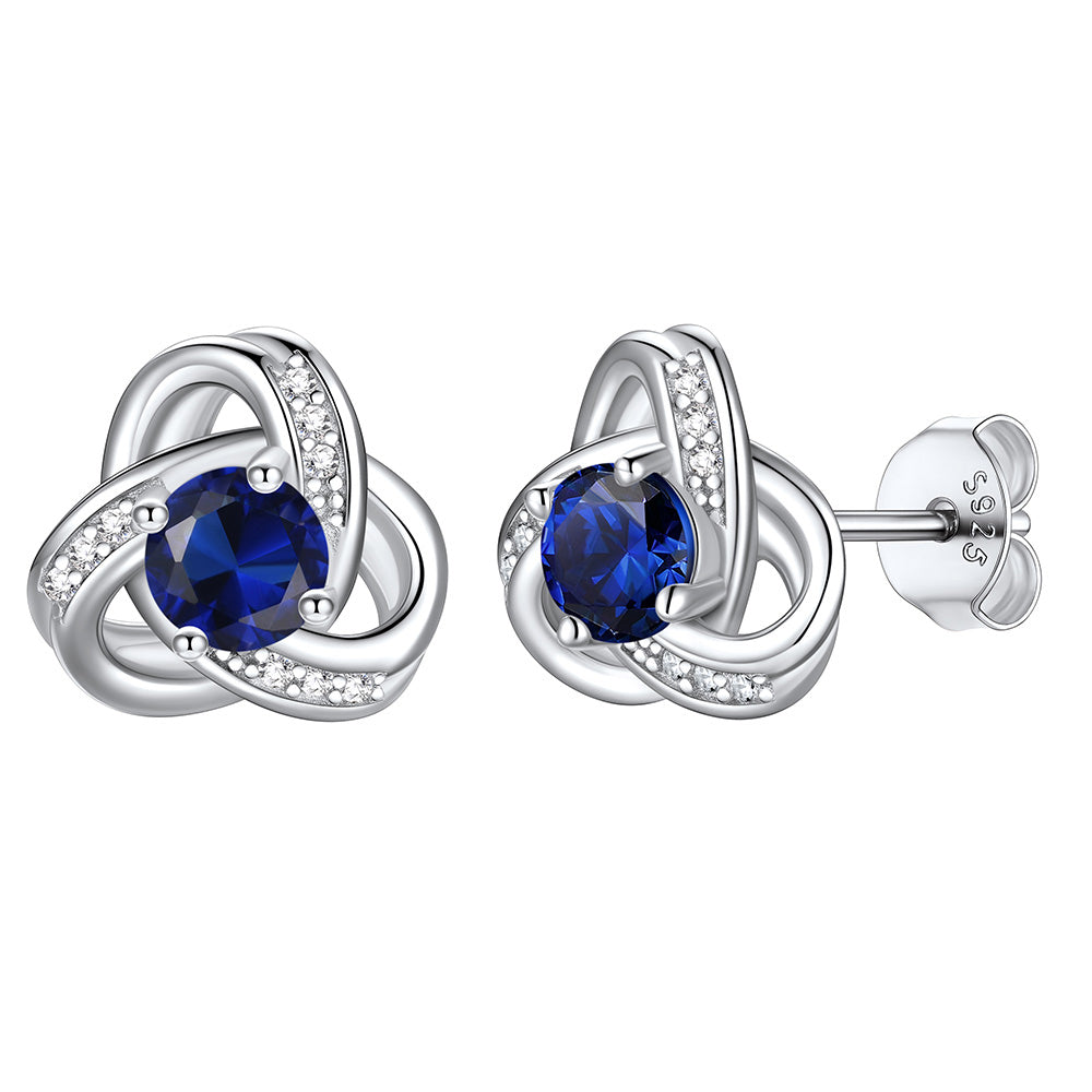 Love knot September Birthstone Earrings