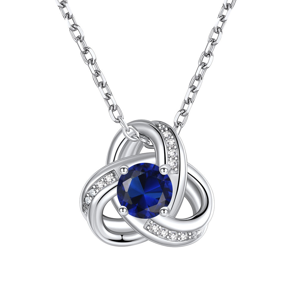 Love knot September Birthstone Necklace