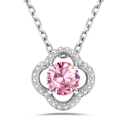 Lucky Four-Leaf Clover October Birthstone Necklace for Women