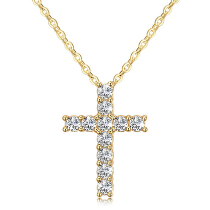 Cubic Zirconia Dainty Cross Necklace for Women