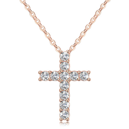 Cubic Zirconia Dainty Cross Necklace for Women