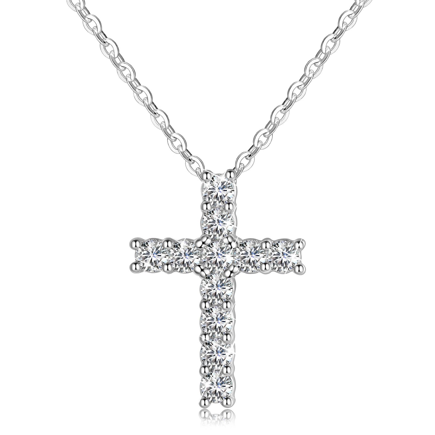 Cubic Zirconia Dainty Cross Necklace for Women