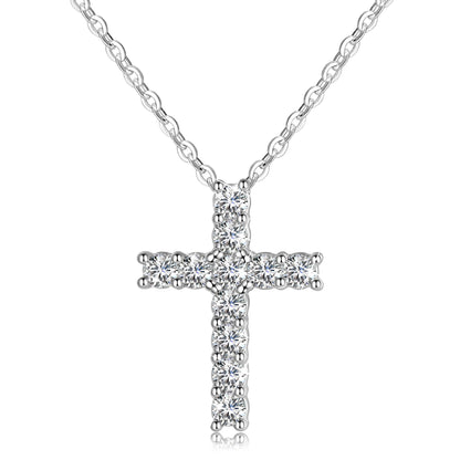 Cubic Zirconia Dainty Cross Necklace for Women