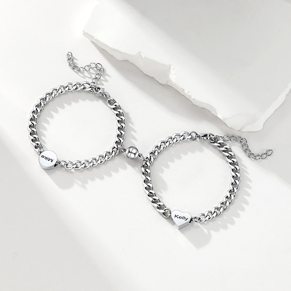 Magnetic Cuban Chain Bracelet for Couple