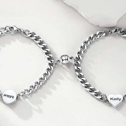 Magnetic Cuban Chain Couple Bracelet