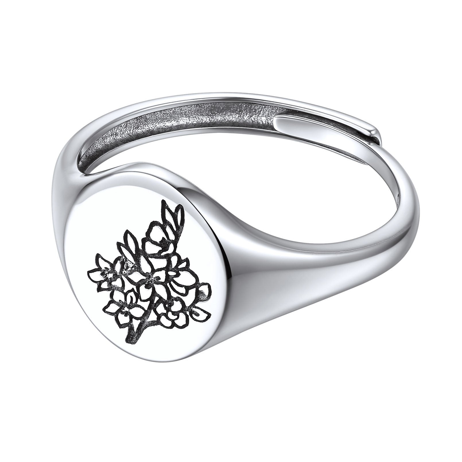 March Birth Flower Ring