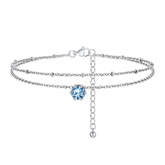 March Birthstone Anklet UA30331