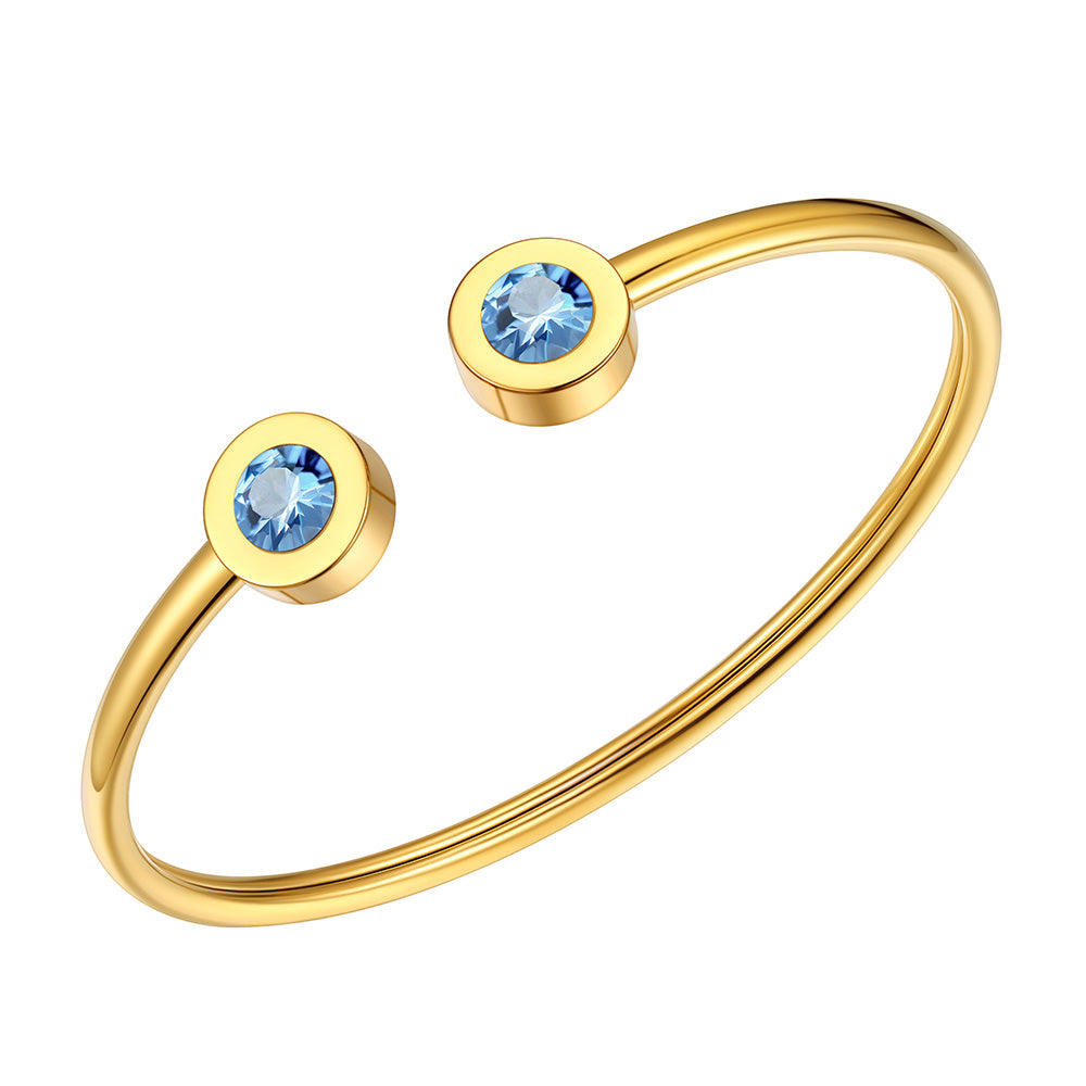 March Birthstone Bracelet Gold