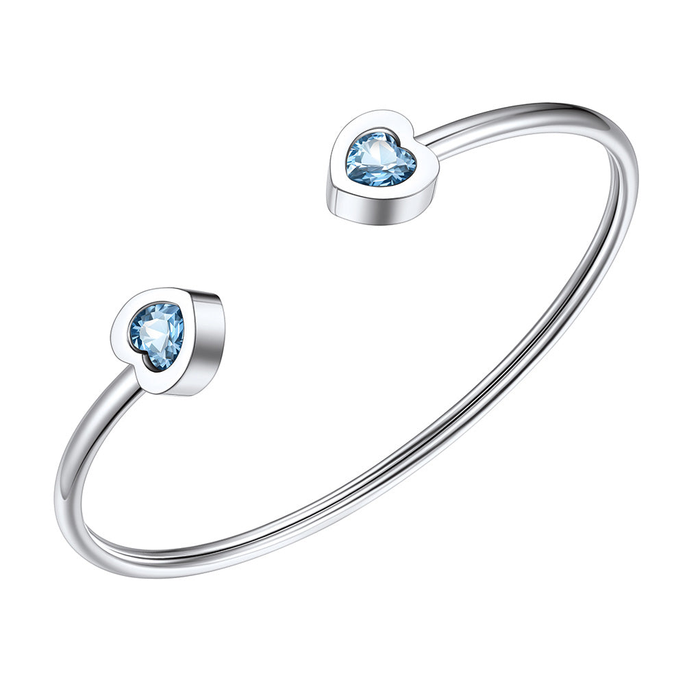 March Birthstone Cuff Bracelet