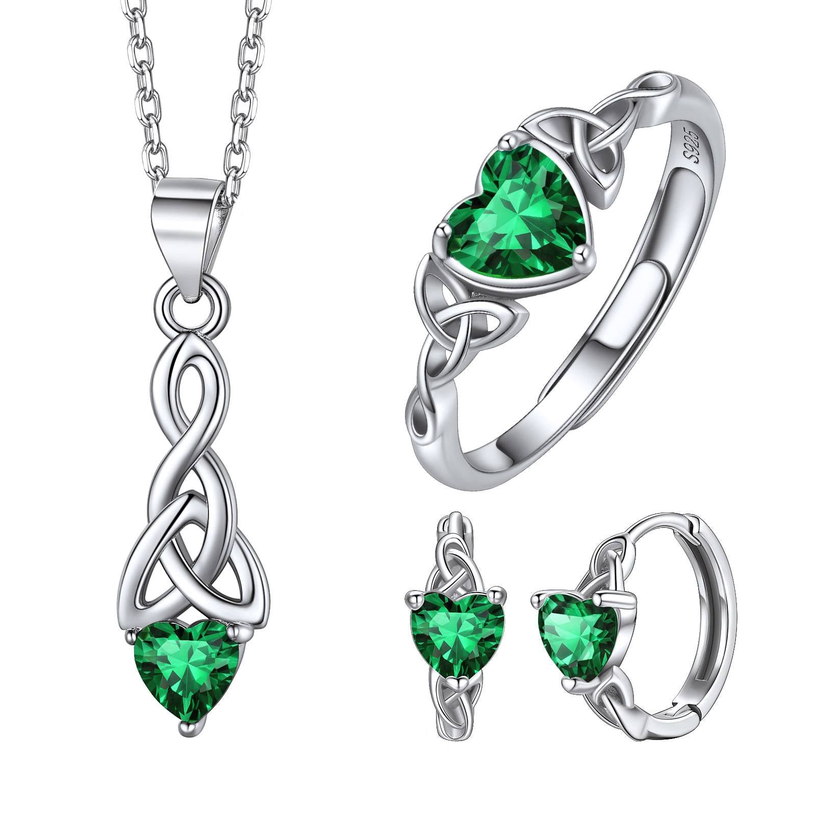 May  Birthstone Celtic Knot Jewelry Set