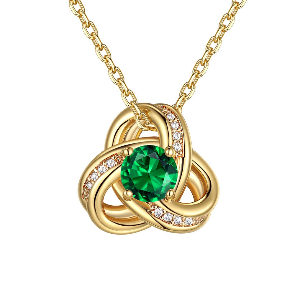 May Birthstone Love Knot Necklace