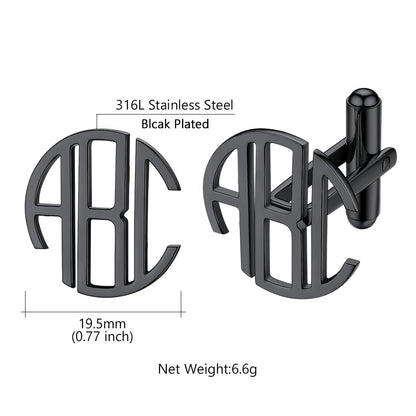Mens Custom Initial Cufflinks Size