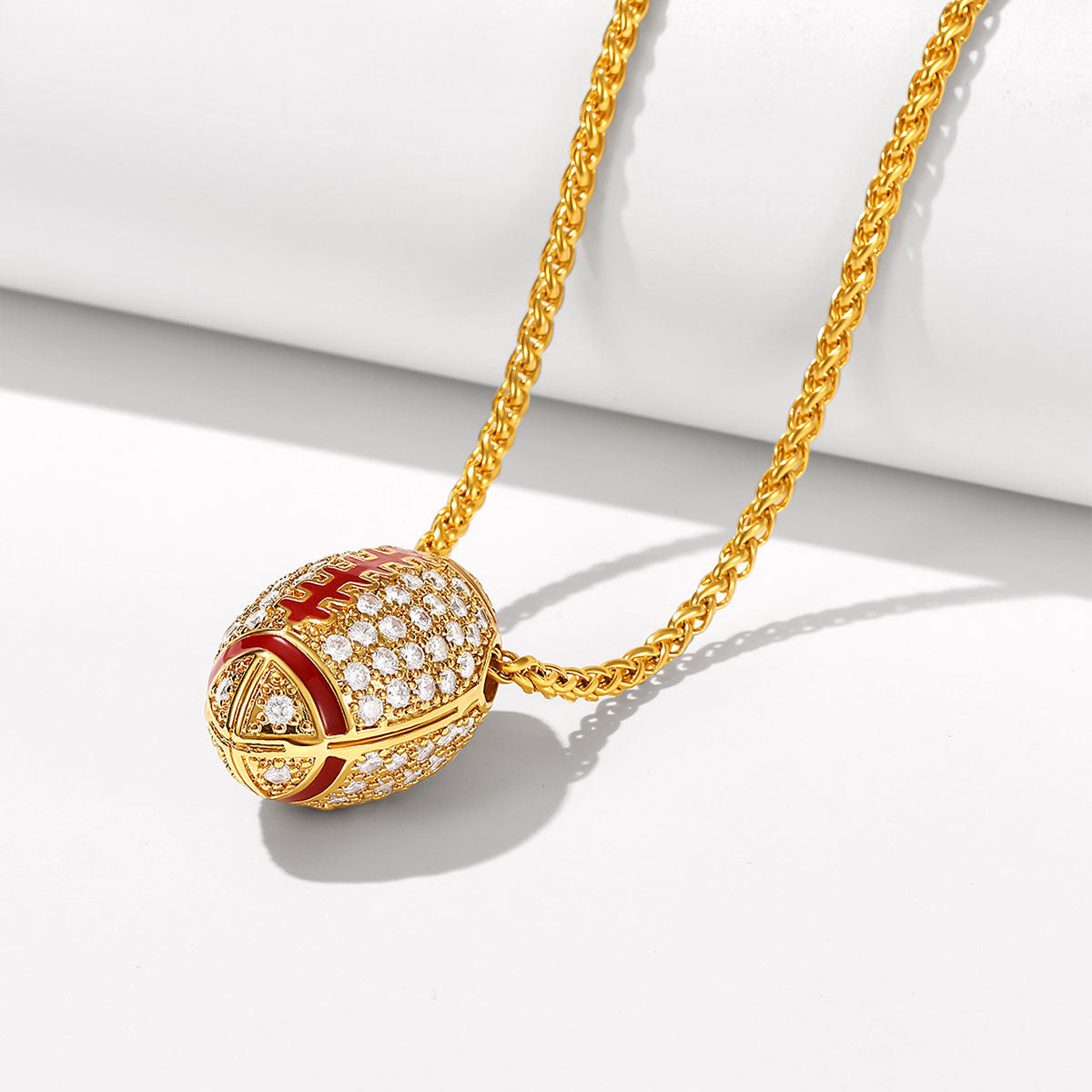 Mens Gold Rugby Necklaces Sport Necklaces