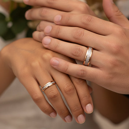 Meteorite Inlay Tungsten Carbide Ring