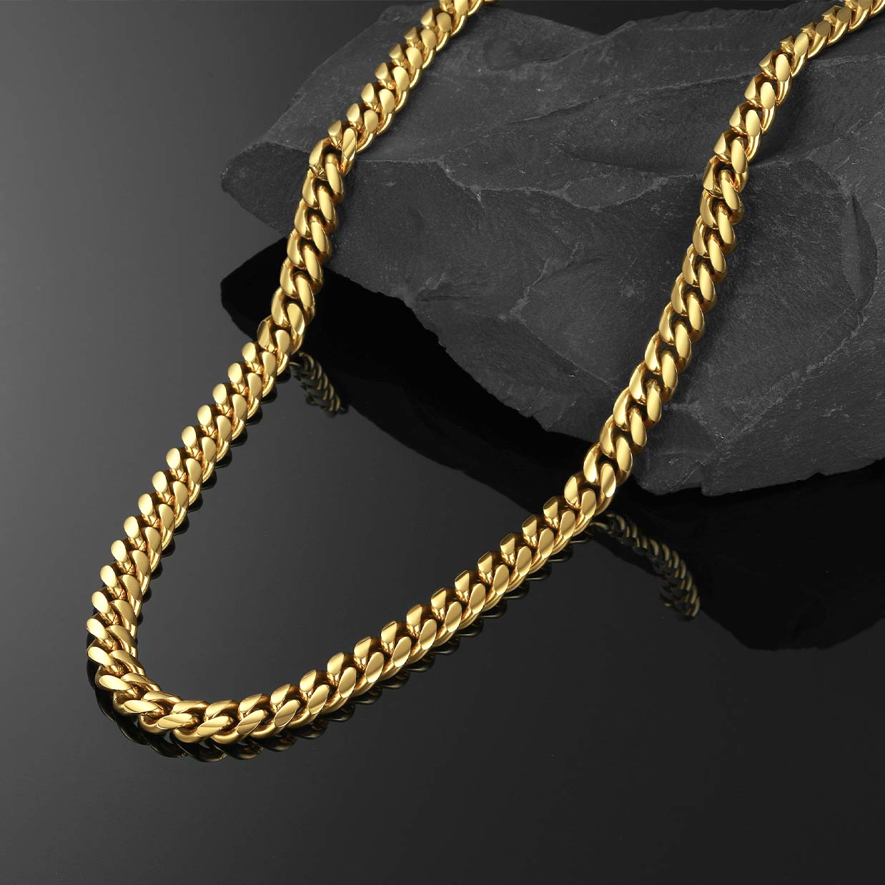  Miami Cuban Link Chain Necklace Gold Plated