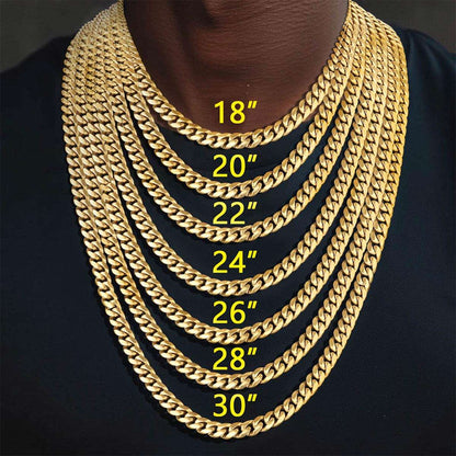  Miami Cuban Link Chain Necklace in different length