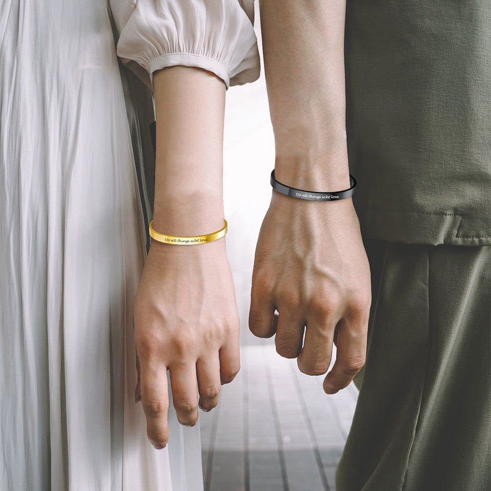 Minimalist Engraved Cuff Bracelet