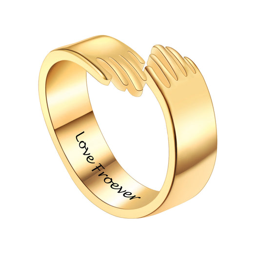 Minimalist Hug Ring Adjustable Promise Ring