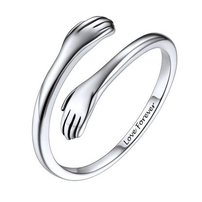 Minimalist Hug Ring Adjustable Promise Ring for Women