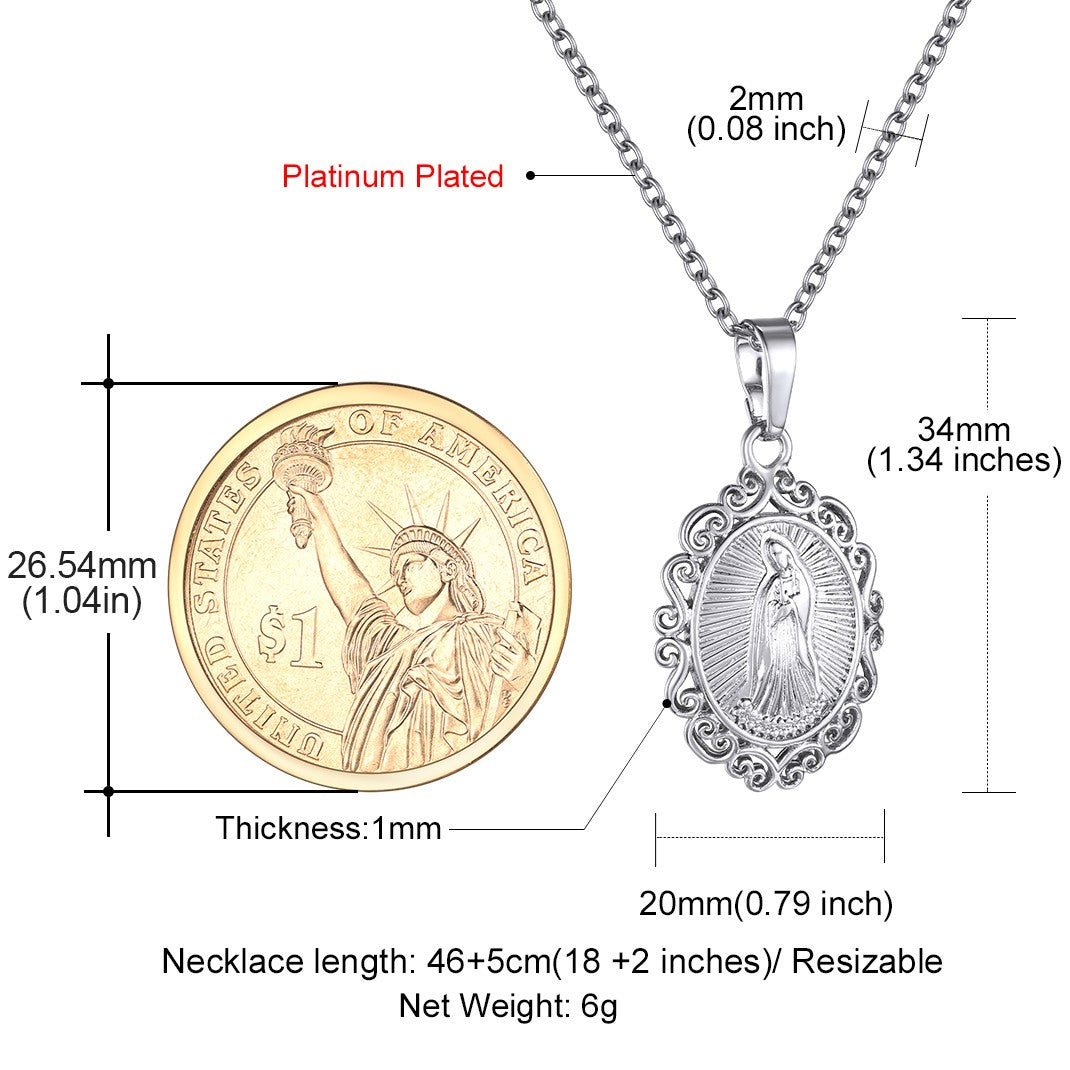 Miraculous Medal Virgin Mary Necklaces Dimension, Durable