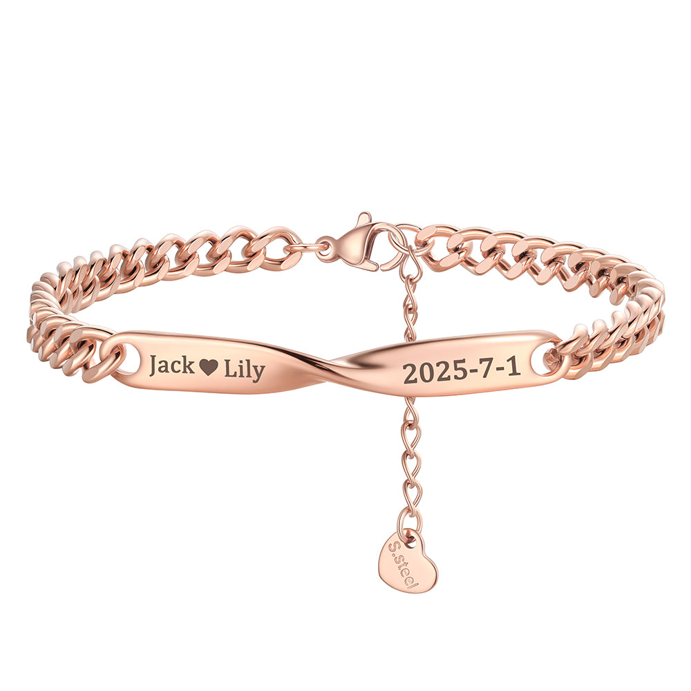 Mobius Matching Bracelets Rose Gold Plated