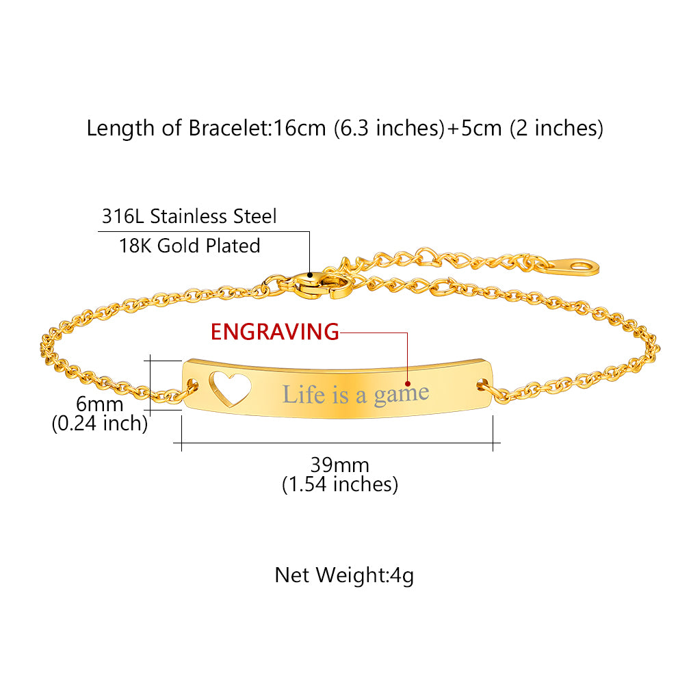 Name Bar Engraving Bracelet