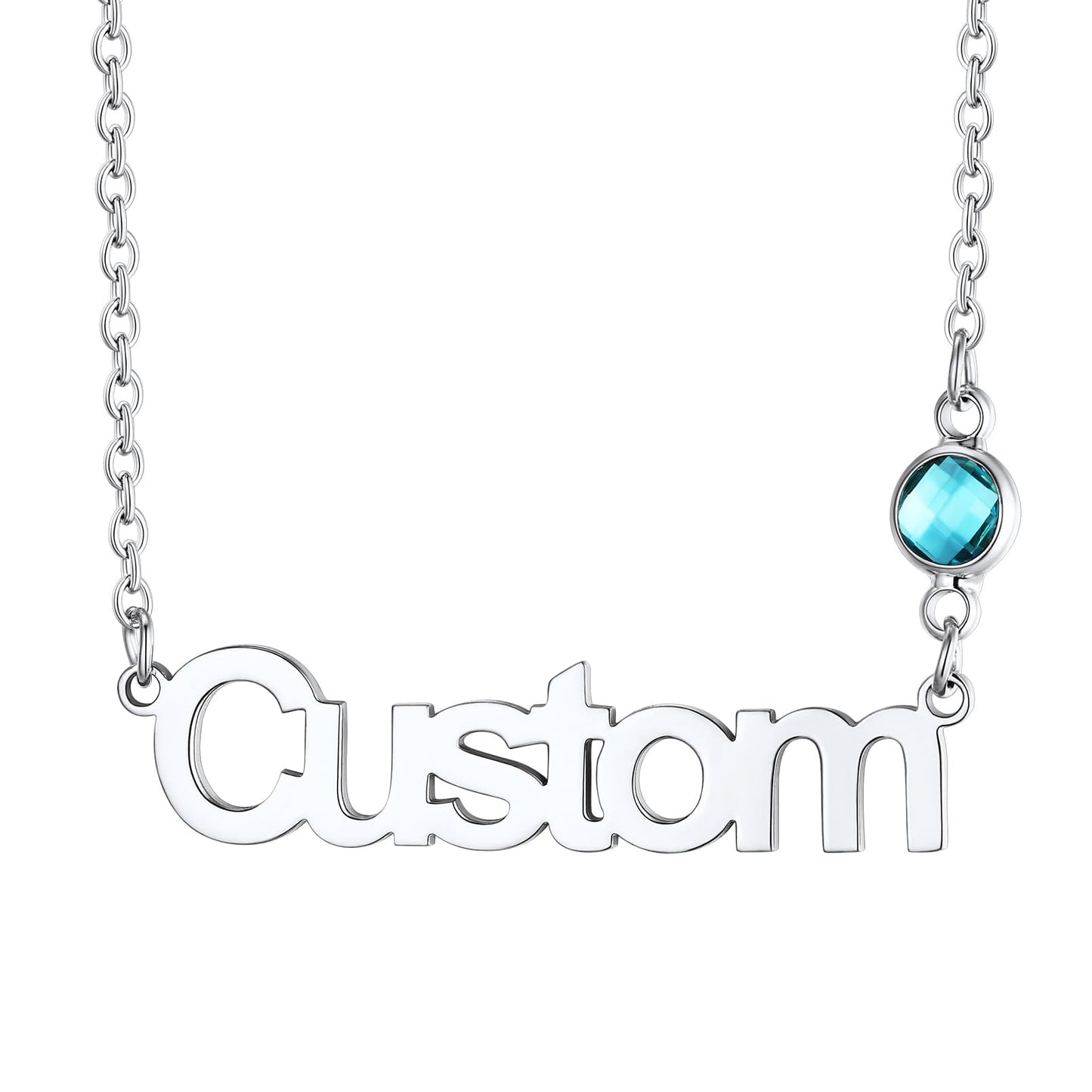 Personalized Name Necklace Nameplate Choker with Birthstone