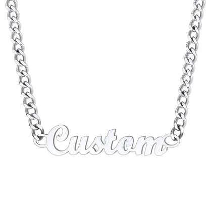 Name Cuban Chain Necklace for Men Women 4.4MM