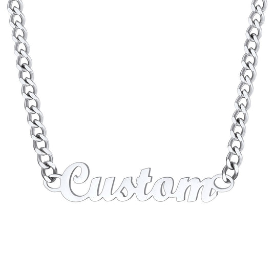 Name Cuban Chain Necklace for Men Women 4.4MM