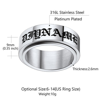 Name Fidget Spinner Promise Ring: Dimension, Durable, Solid