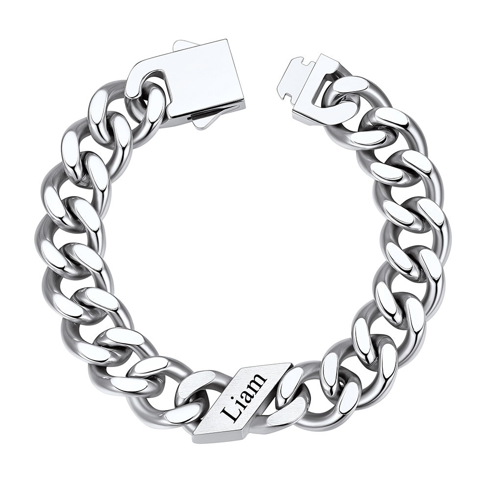 Names Cuban Chain Bracelet 12mm 1 Names