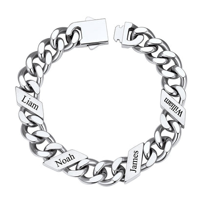 Names Cuban Chain Bracelet 12mm 4 Names