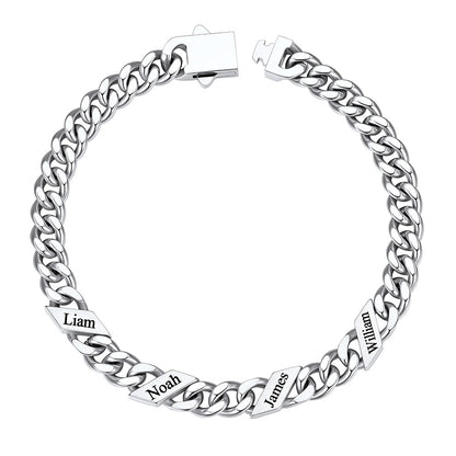 Names Cuban Chain Bracelet 7mm 4 Names