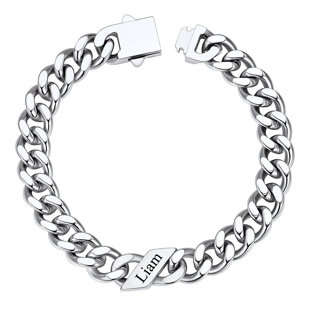 Names Cuban Chain Bracelet 9mm 1 Names