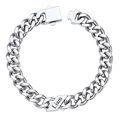 Names Cuban Chain Bracelet 9mm 1 Names