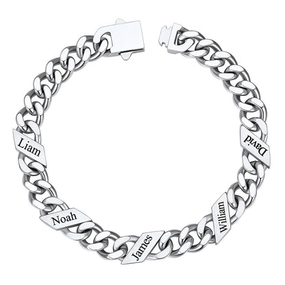 Names Cuban Chain Bracelet 9mm 5 Names