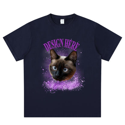 Navy Blue Custom Photo and Text T-Shirts