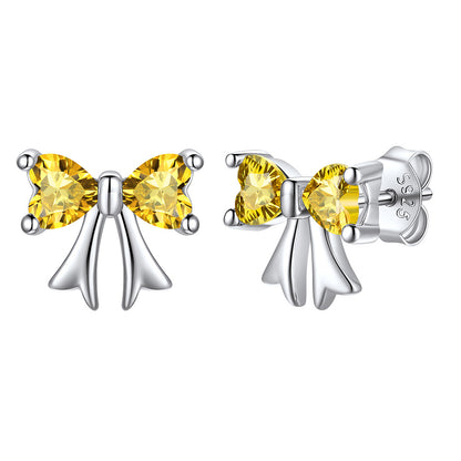 November Birthstone Bow Earrings