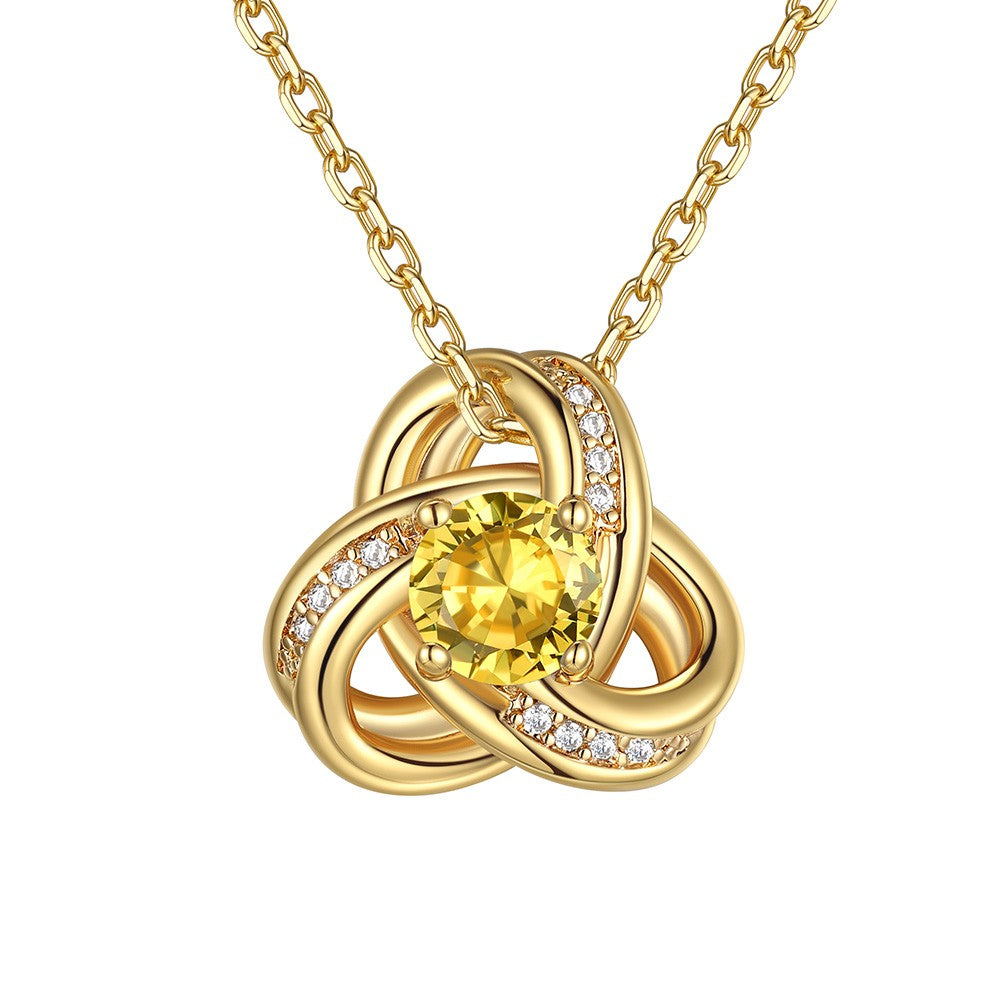 November Birthstone Love Knot Necklace