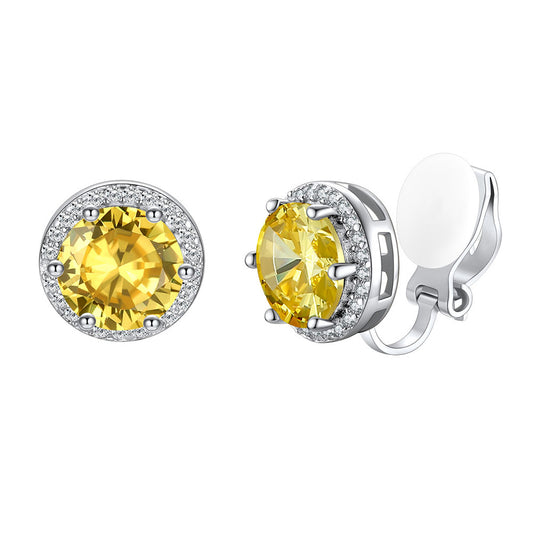 November Birthstone Non-Pierced Clip-on Earrings