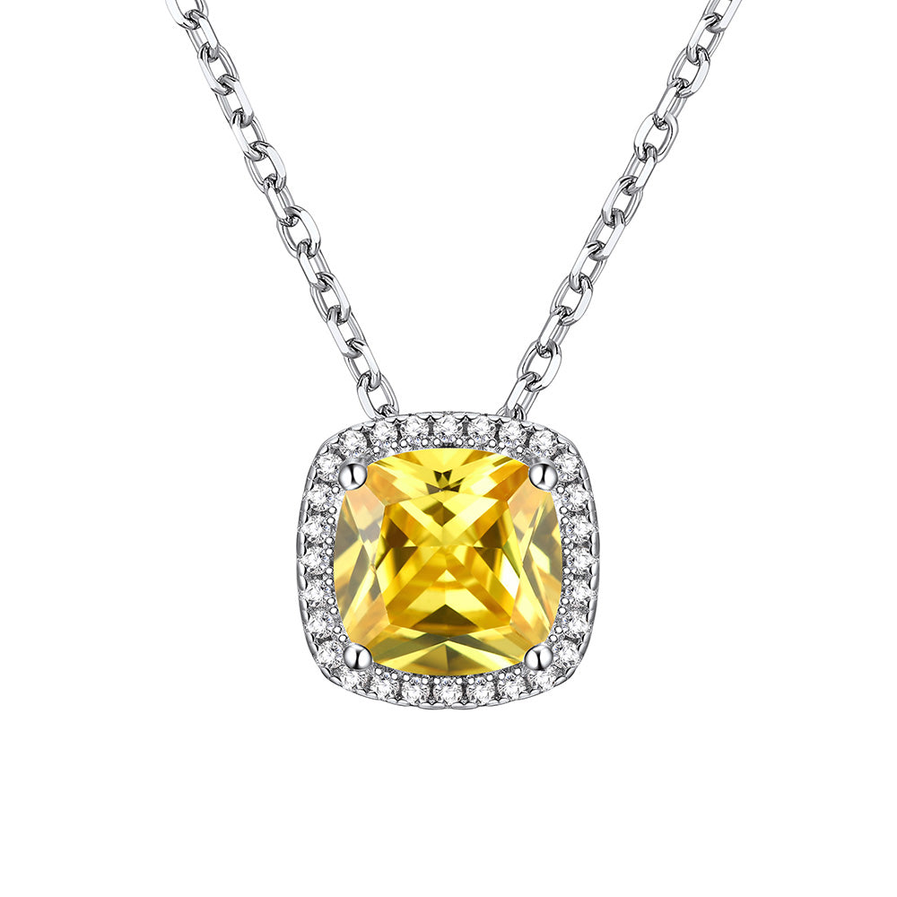 November Cushion Cut Necklace